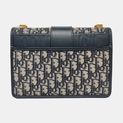DIOR 30 Montaigne Blue Canvas Monogram Embossed Montaigne Bag Shoulder Bag with Detachable Strap-(SKU)-970899095
