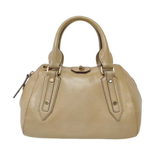 BURBERRY Khaki cowhide embossed handbag Golden hardware-(SKU)-953577933