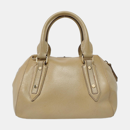 BURBERRY Khaki cowhide embossed handbag Golden hardware-(SKU)-953577933