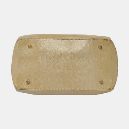 BURBERRY Khaki cowhide embossed handbag Golden hardware-(SKU)-953577933