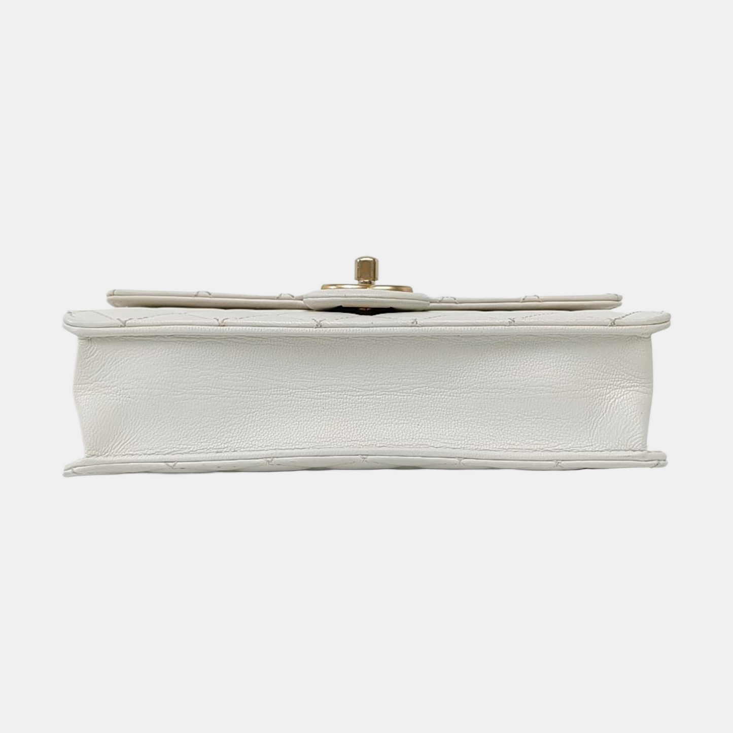 CHANEL CLASSIC VERTICAL PEARL White Lamb Leather Quilted Crossbody Bag Single Shoulder Bag Detachable Strap-(SKU)-960511595