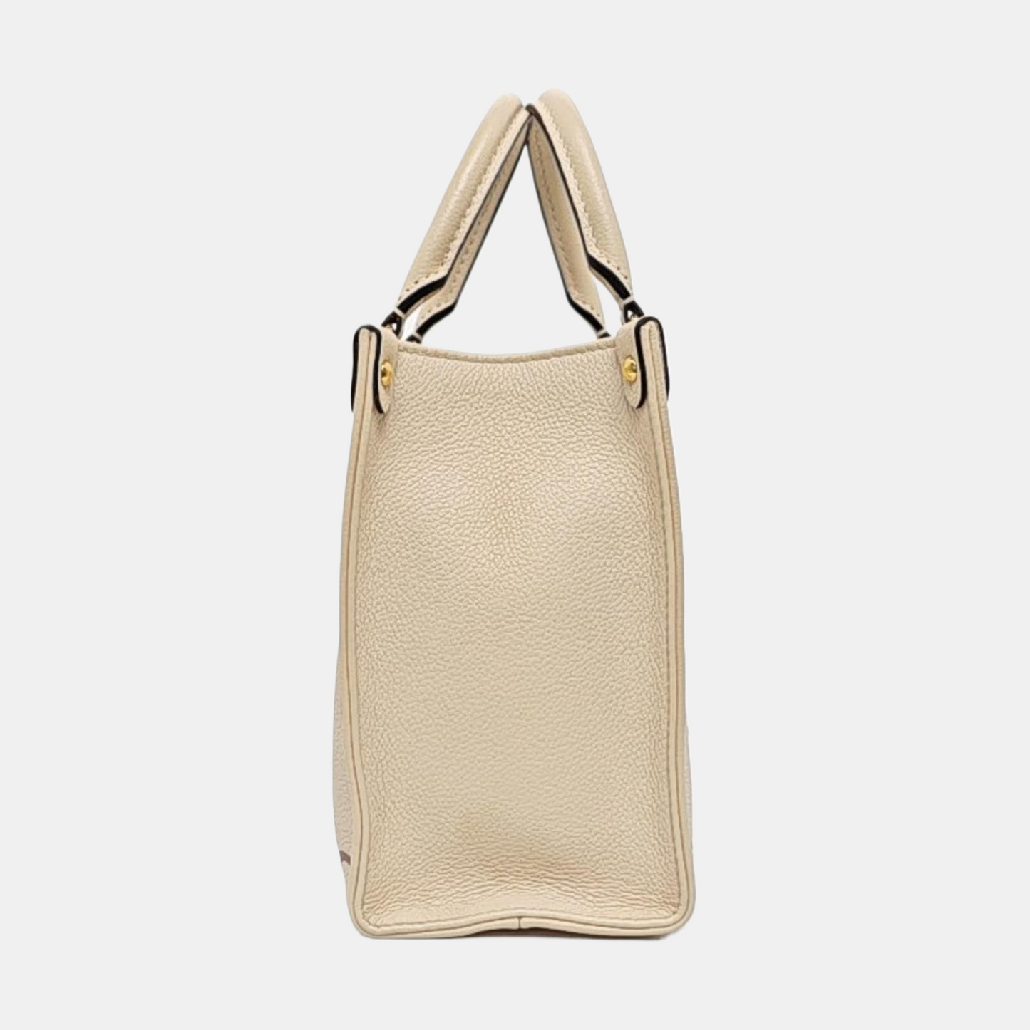 LOUIS VUITTON ONTHEGO Small White Leather Monogram Damier Ebene Jungle Bag Single Shoulder Bag Tote Bag Crossbody Bag with Gold Hardware and Detachable Shoulder Strap-(SKU)-960513551