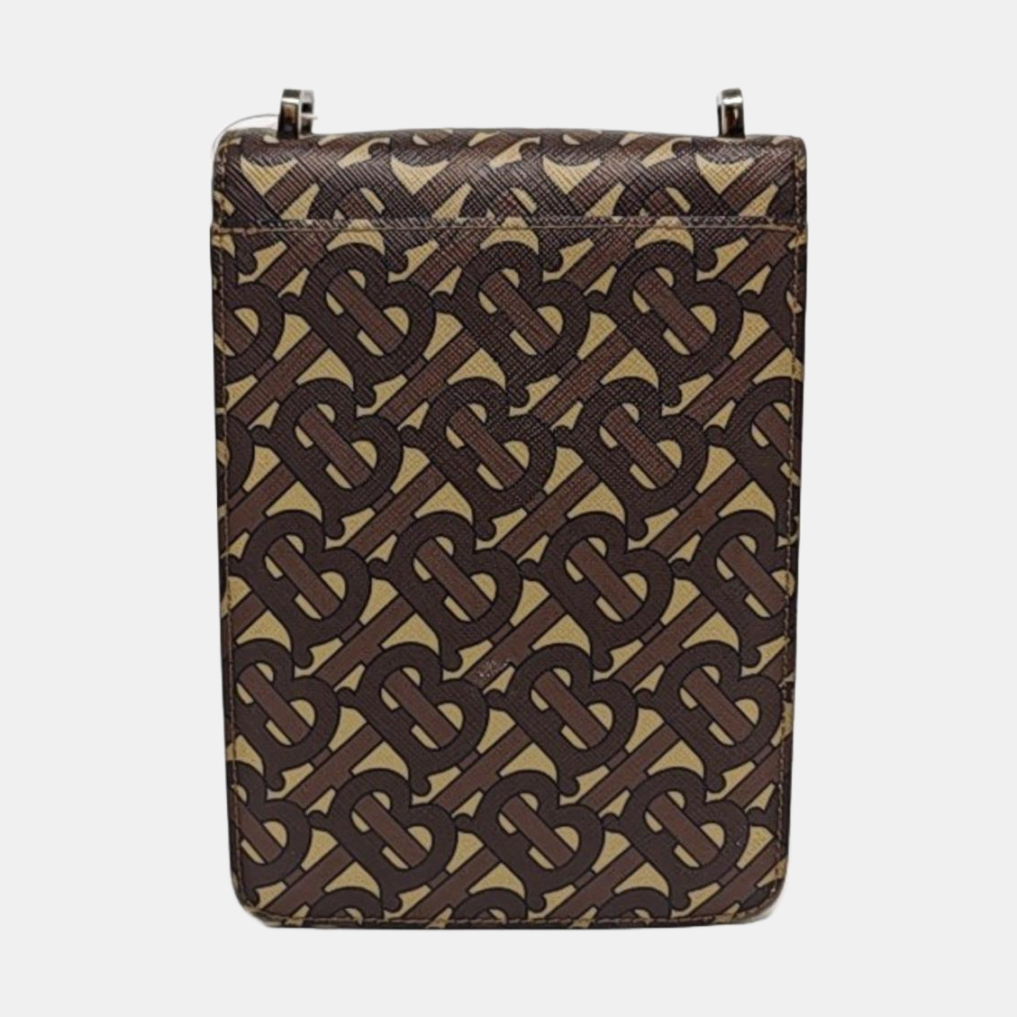 BURBERRY Robin 棕色涂层帆布TBSingle Shoulder Bag Crossbody Bag Silver Hardware Removable shoulder strap-(SKU)-960367103