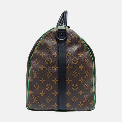 LOUIS VUITTON KEEPALL 50 brown coated canvas Monogram Boston bag shoulder bag handbag crossbody bag removable shoulder strap-(SKU)-957535893