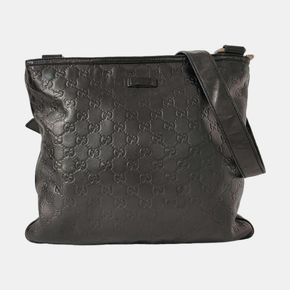 GUCCI GG Imprime Black Cowhide Monogrammed Quilted Crossbody Shoulder Bag Golden hardware-(SKU)-960401347