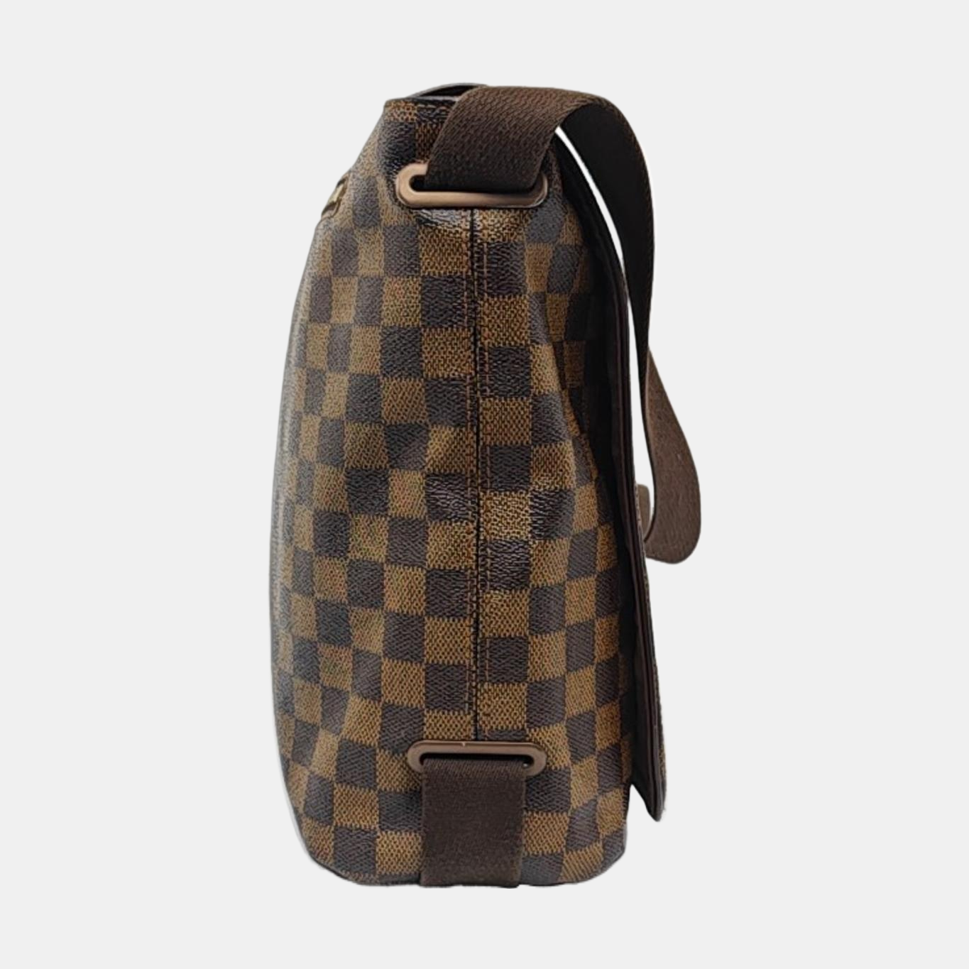 LOUIS VUITTON BROOKLYN Medium size Brown Coated Canvas Checkerboard Crossbody Shoulder Bag Golden hardware-(SKU)-960589506