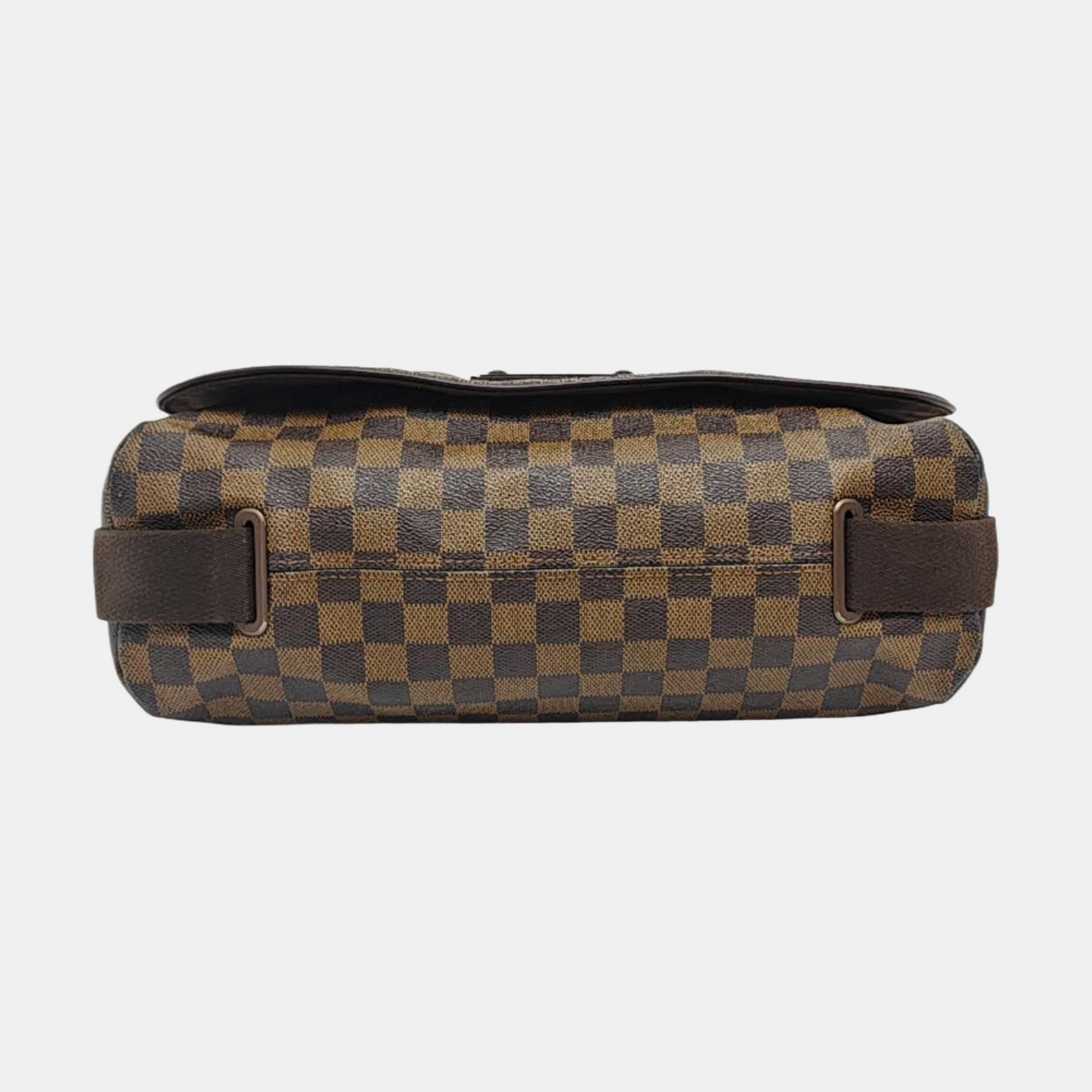 LOUIS VUITTON BROOKLYN Medium size Brown Coated Canvas Checkerboard Crossbody Shoulder Bag Golden hardware-(SKU)-960589506