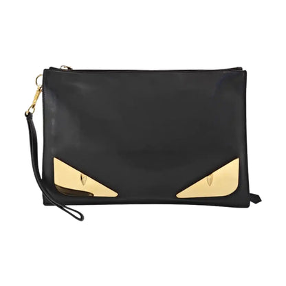 FENDI Black cowhide monster handbag Golden hardware-(SKU)-960374012