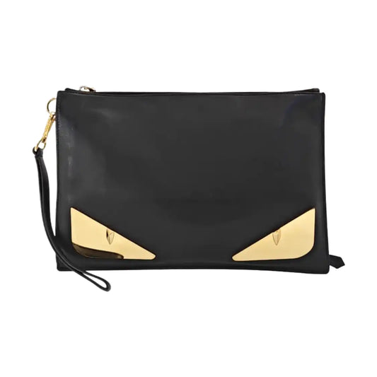 FENDI Black cowhide monster handbag Golden hardware-(SKU)-960374012