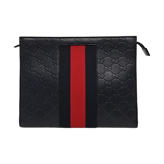 GUCCI Dark Blue Cowhide Vintage Monogrammed Handbag Silver Hardware-(SKU)-960289829