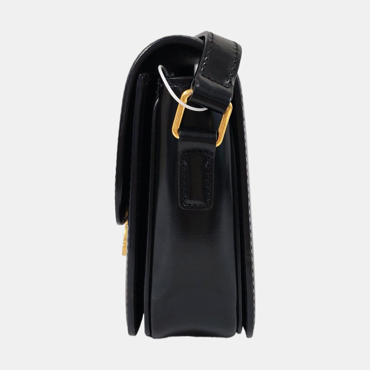 CELINE TRIOMPHE Small Black Cowhide Single Shoulder Bag Golden Hardware-(SKU)-960476690