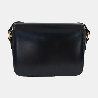 CELINE TRIOMPHE Small Black Cowhide Single Shoulder Bag Golden Hardware-(SKU)-960476690