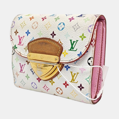 LOUIS VUITTON KOALA White Tricolor Coated Canvas Monogrammed Wallet Golden hardware-(SKU)-960507858