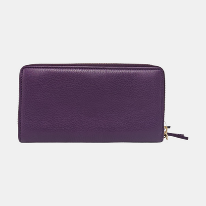 GUCCI Soho Purple Lamb Skin Fringe Wallet Golden hardware-(SKU)-960627155