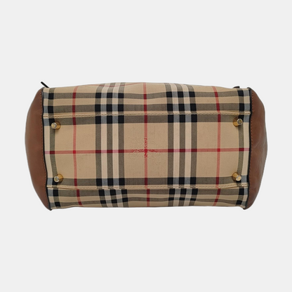 BURBERRY Canterbury Khaki Canvas Battle Horse Pattern Single Shoulder Bag Handbag Golden hardware shoulder straps-(SKU)-960791527