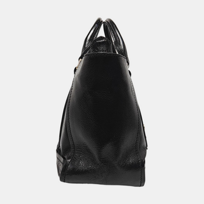 BURBERRY Somerford Black Leather Stud Single Shoulder Handbag Golden Silver Hardware Removable shoulder strap-(SKU)-960988293