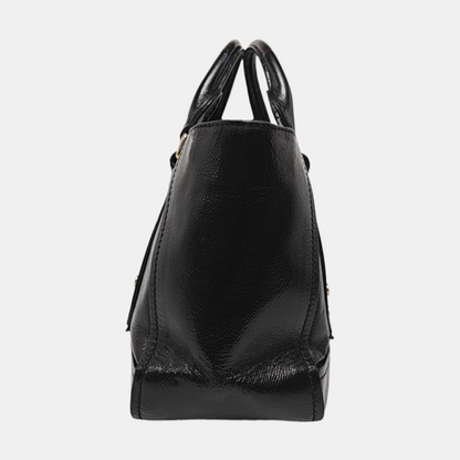 BURBERRY Somerford Black Leather Stud Single Shoulder Handbag Golden Silver Hardware Removable shoulder strap-(SKU)-960988293