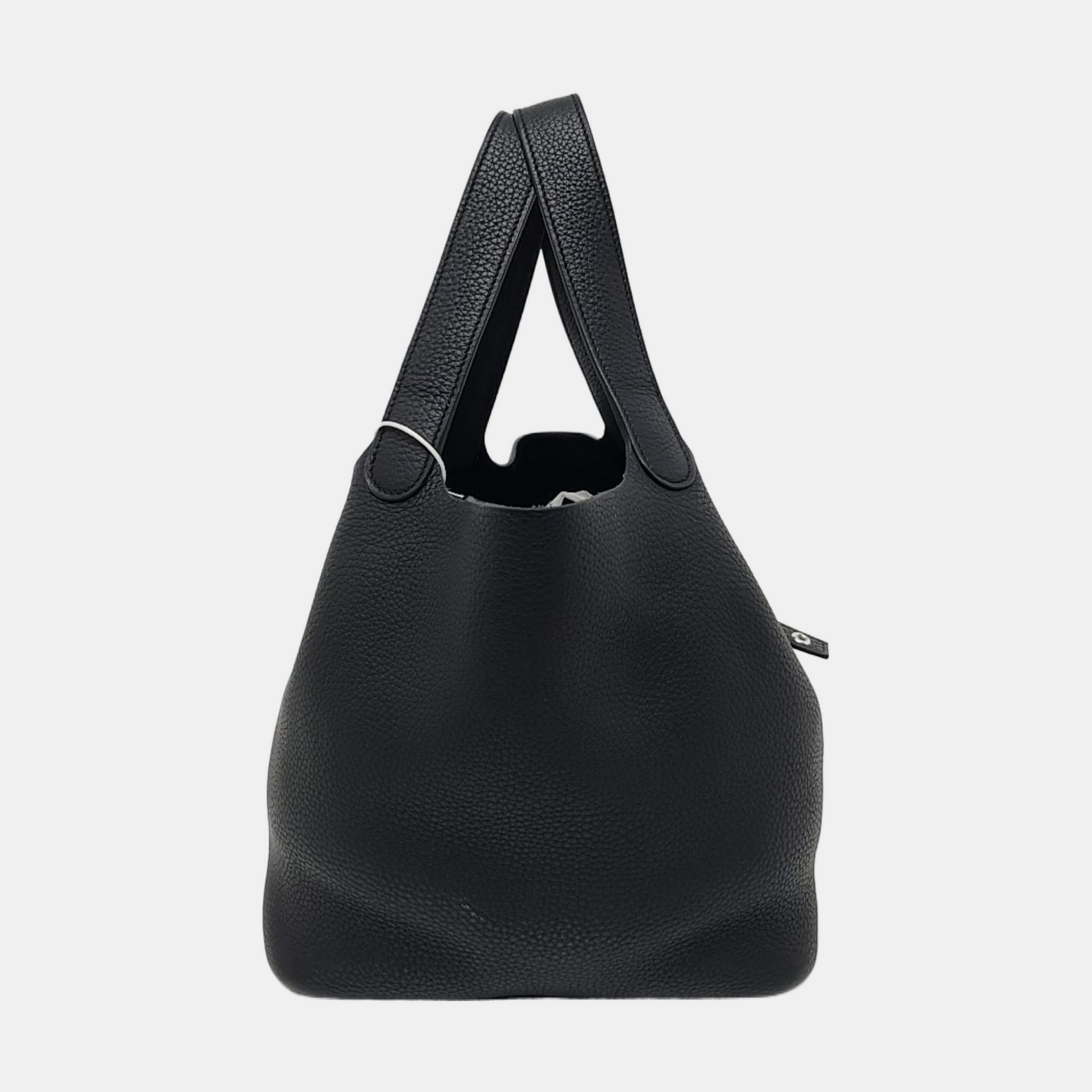 HERMÈS Picotin 22 Black Clemence Leather Basket Tote Bag Silver Hardware A Stamp-(SKU)-960604433