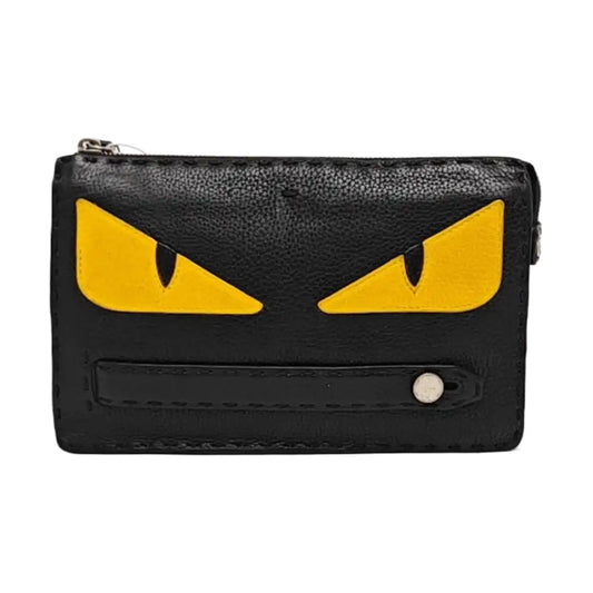 FENDI Monster Black cowhide monster handbag Silver Hardware-(SKU)-960606124