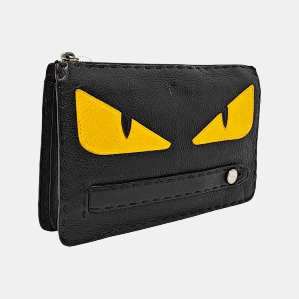 FENDI Monster Black cowhide monster handbag Silver Hardware-(SKU)-960606124