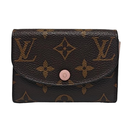 LOUIS VUITTON ROSALIE Brown coated canvas vintage wallet Golden hardware-(SKU)-952125197