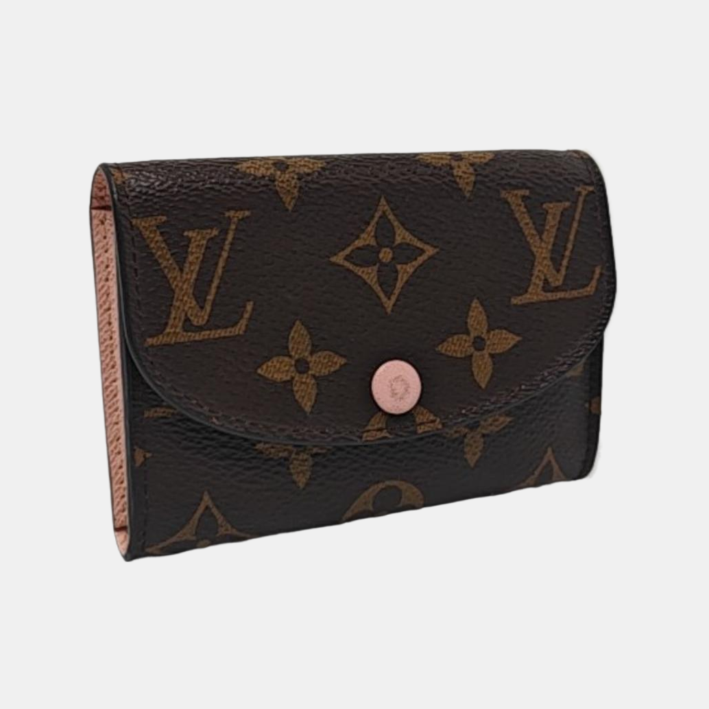 LOUIS VUITTON ROSALIE Brown coated canvas vintage wallet Golden hardware-(SKU)-952125197