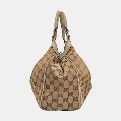 GUCCI Sukey Brown Canvas Monogram Handbag Single Shoulder Bag Silver Hardware-(SKU)-957811466