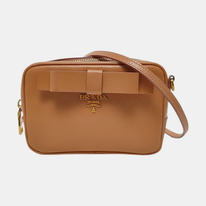 PRADA Camera Bag Yellow leather textured crossbody shoulder tote Golden hardware Removable shoulder strap-(SKU)-949502121