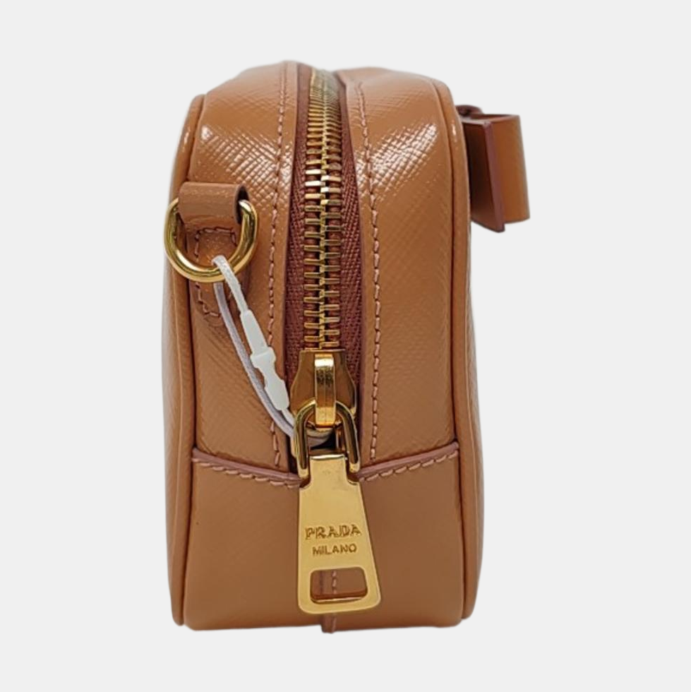 PRADA Camera Bag Yellow leather textured crossbody shoulder tote Golden hardware Removable shoulder strap-(SKU)-949502121