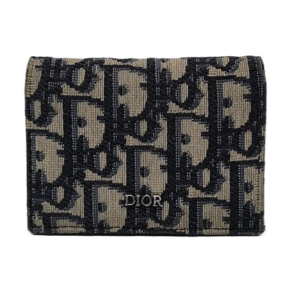 DIOR Black Canvas Vintage Wallet Silver Hardware-(SKU)-956306992