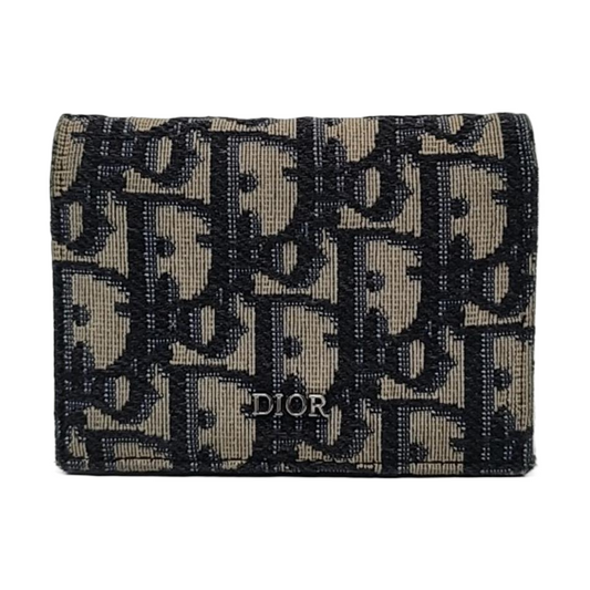 DIOR Black Canvas Vintage Wallet Silver Hardware-(SKU)-956306992