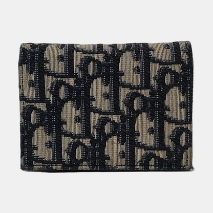 DIOR Black Canvas Vintage Wallet Silver Hardware-(SKU)-956306992