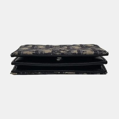 DIOR Black Canvas Vintage Wallet Silver Hardware-(SKU)-956306992