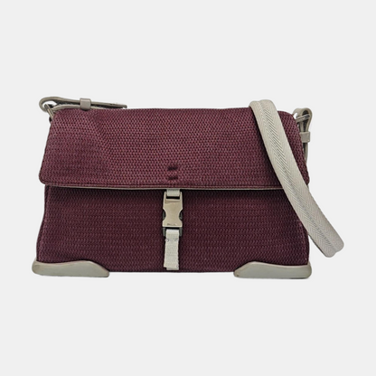 PRADA Purple Fabric Single Shoulder Bag Silver Hardware Removable shoulder strap-(SKU)-950006519