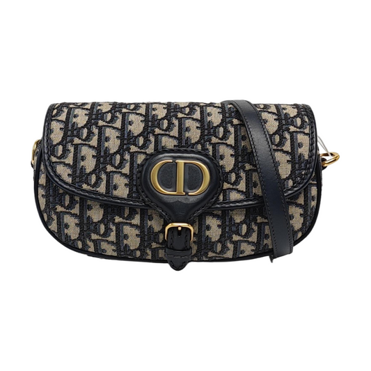 DIOR Bobby East-West Blue Canvas Monogram Embossed Shoulder Bag Tote Crossbody Bag Gold Hardware Removable Strap-(SKU)-961048358