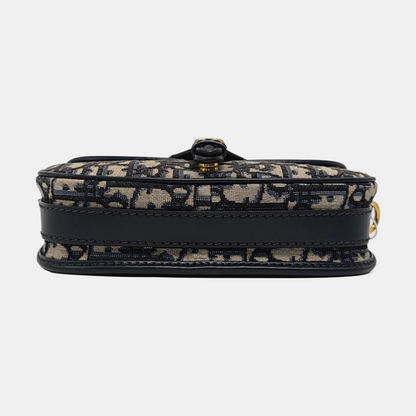 DIOR Bobby East-West Blue Canvas Monogram Embossed Shoulder Bag Tote Crossbody Bag Gold Hardware Removable Strap-(SKU)-961048358