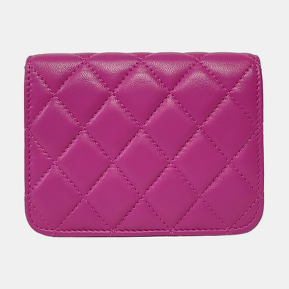 CHANEL WOC Purple Lamb Skin Crossbody Bag Golden Hardware 30 Clasp Accessories Included-(SKU)-961168945