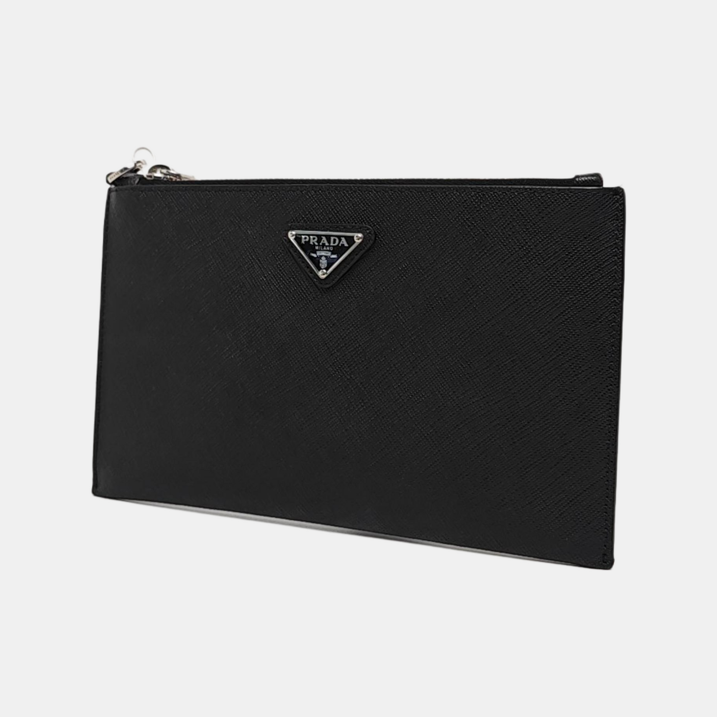 PRADA Black Cowhide Logo Monogram Handbag Silver Hardware-(SKU)-955758933