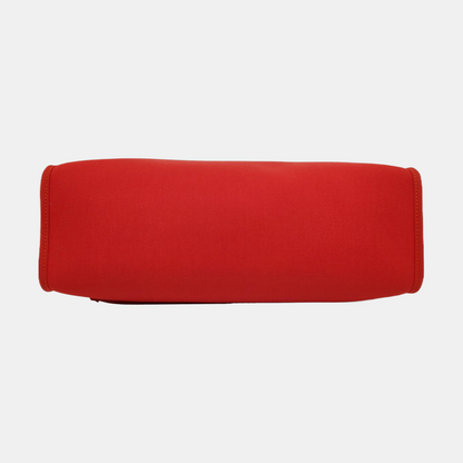 HERMÈS Herbag 31 National Flag Red Canvas Crossbody Tote Bag Single Shoulder Bag Silver Hardware A Removable Strap-(SKU)-961466462