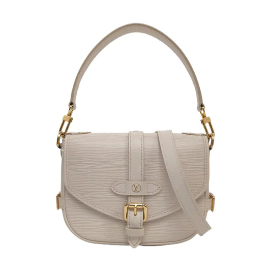 LOUIS VUITTON SAUMUR Small Beige EPI Leather Water Ripple Gemini Crossbody Bag Shoulder Bag Tote Bag Adjustable Strap Golden Hardware 2 Removable Shoulder Straps-(SKU)-961615431