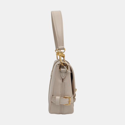 LOUIS VUITTON SAUMUR Small Beige EPI Leather Water Ripple Gemini Crossbody Bag Shoulder Bag Tote Bag Adjustable Strap Golden Hardware 2 Removable Shoulder Straps-(SKU)-961615431