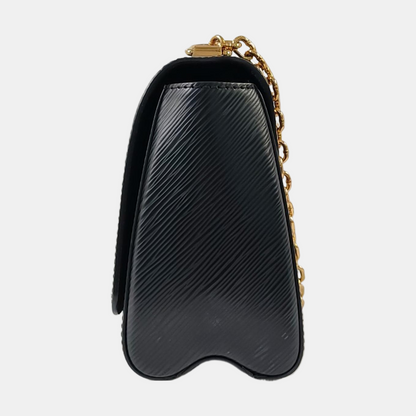 LOUIS VUITTON TWIST Medium size black EPI leather water wave crossbody bag single shoulder bag handbag golden hardware detachable shoulder strap accessories complete-(SKU)-961570654
