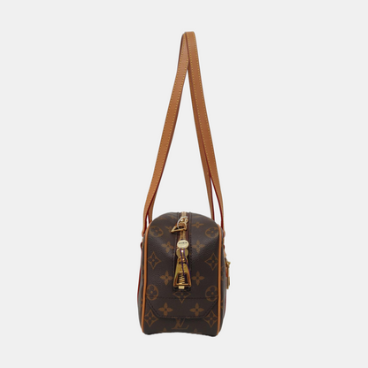 LOUIS VUITTON CITE Brown Coated Canvas Monogram Single Shoulder Bag Handbag with Gold Hardware-(SKU)-961060465