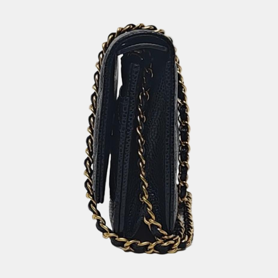 CHANEL WOC Black Caviar Leather Quilted Single Shoulder Bag with Gold Hardware-(SKU)-961837744