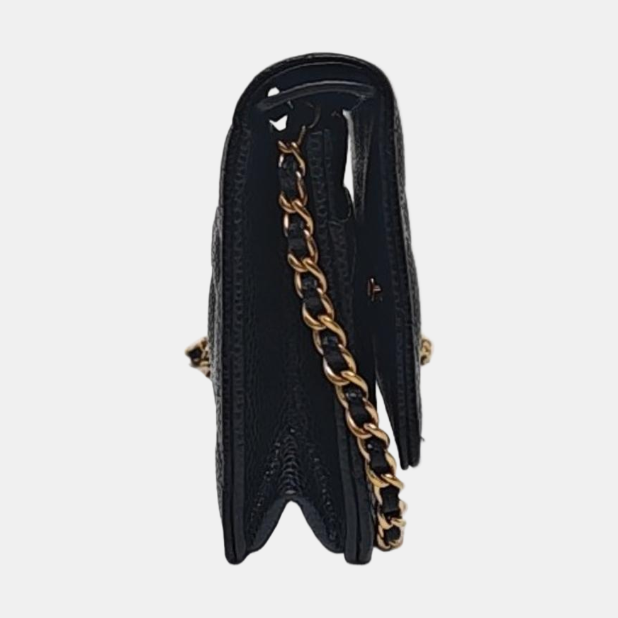 CHANEL WOC Black Caviar Leather Quilted Single Shoulder Bag with Gold Hardware-(SKU)-961837744