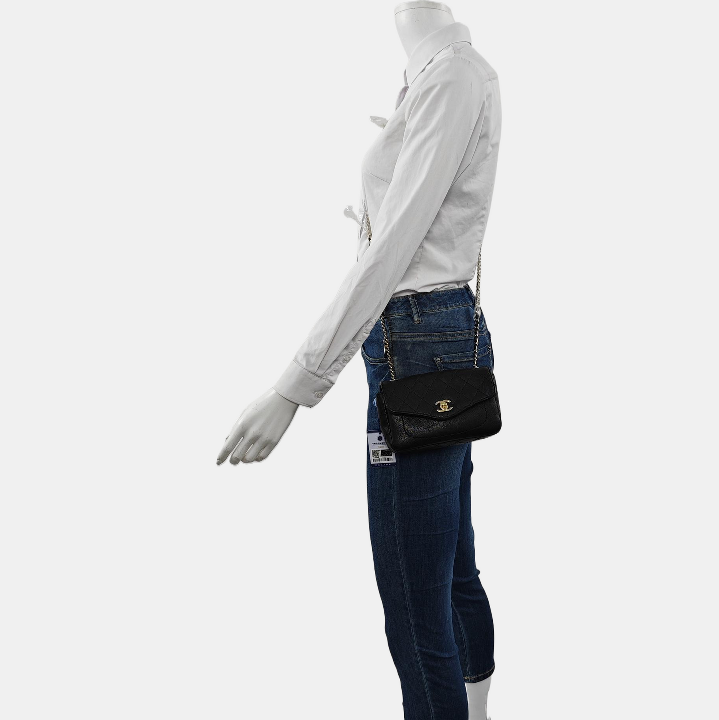 CHANEL NOW AND FOREVER Black Lamb Skin Quilted Crossbody, Shoulder Bag with Golden Hardware 27 Clasp-(SKU)-14471021