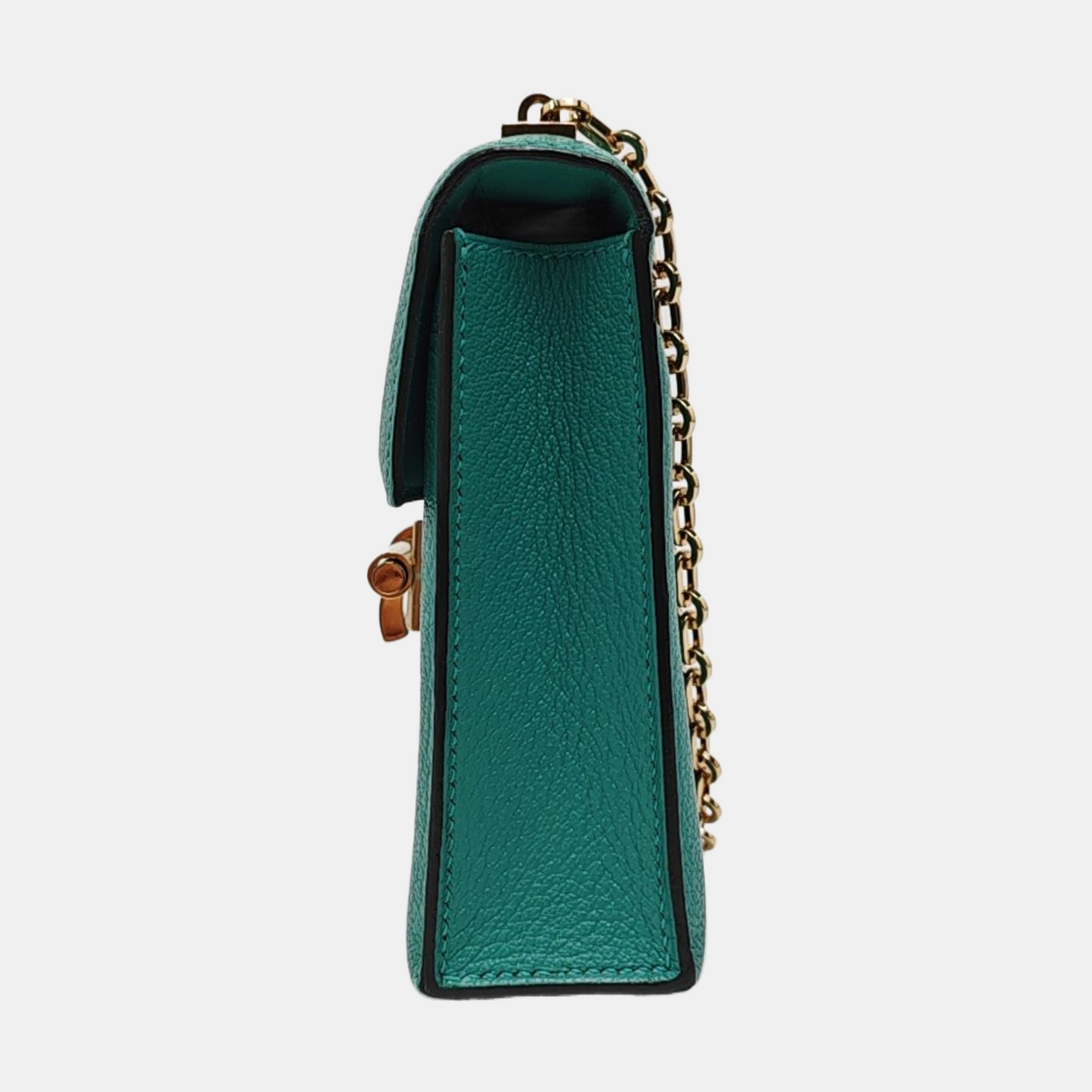 HERMÈS Verrou 17 Velvet Green Chèvre Mysore Goat Leather Gun Bag Crossbody Bag Shoulder Bag with Gold Hardware and C-(SKU)-962313369
