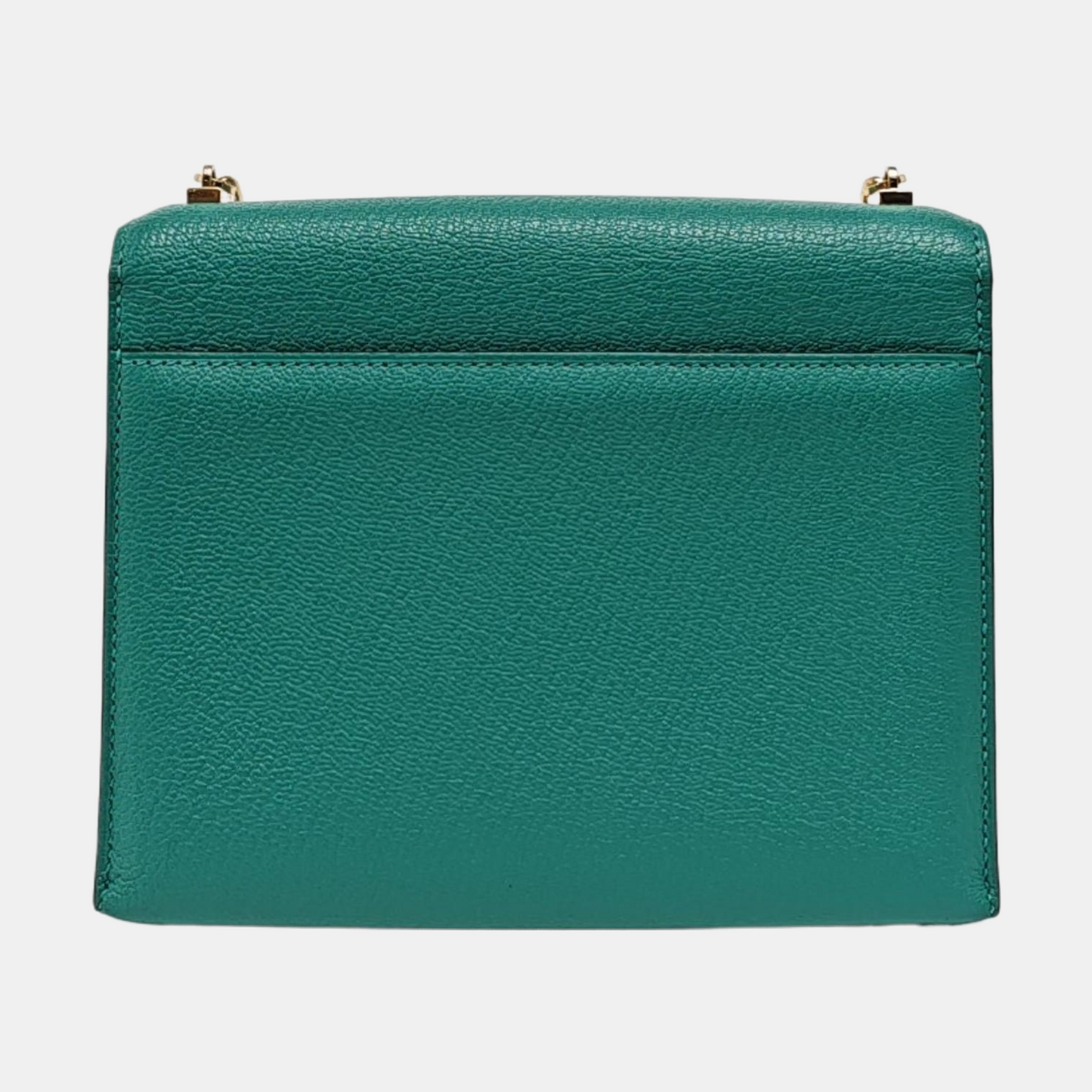 HERMÈS Verrou 17 Velvet Green Chèvre Mysore Goat Leather Gun Bag Crossbody Bag Shoulder Bag with Gold Hardware and C-(SKU)-962313369