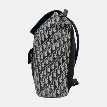 DIOR Motion Blue Canvas Backpack with Palladium Hardware-(SKU)-962296292
