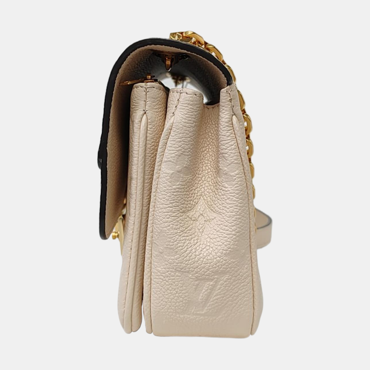 LOUIS VUITTON MARCEAU White Calfskin Monogram Embossed Single Shoulder Bag Crossbody Bag Gold Hardware-(SKU)-962428775